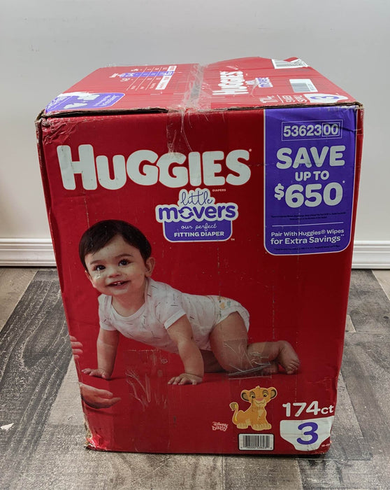 secondhand Huggies Little Movers 174 Count, Size 3