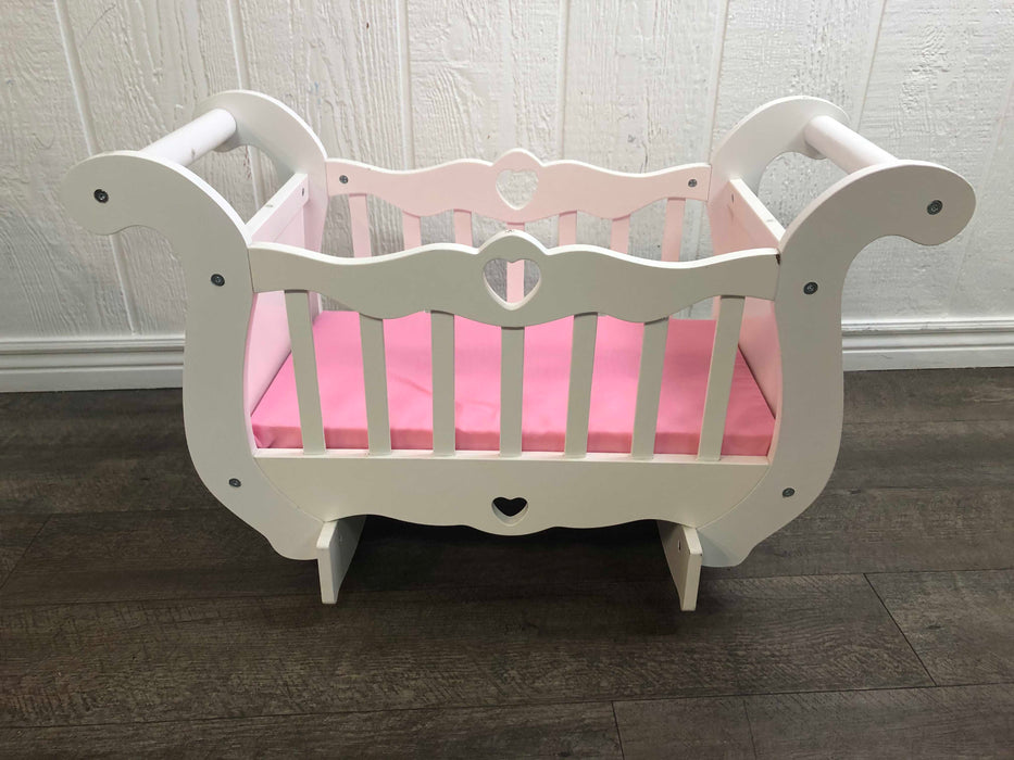 used Melissa & Doug Wooden Doll Crib With Bedding