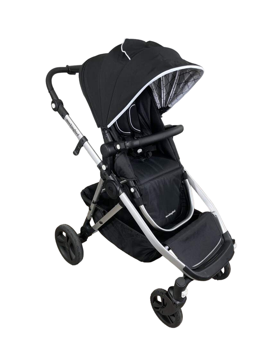 used Mockingbird Single to Double Stroller, Silver with Black Leather, 2022, Black , Windowpane