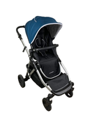 used Mockingbird Single to Double Stroller, 2023, Silver with Black Leather, Windowpane, Sea