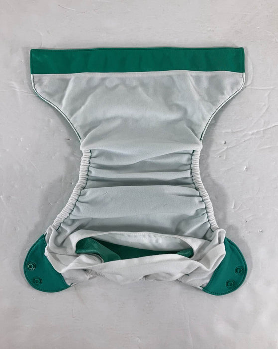 used BumGenius Elemental All-In-One Cloth Diapers, - emerald green