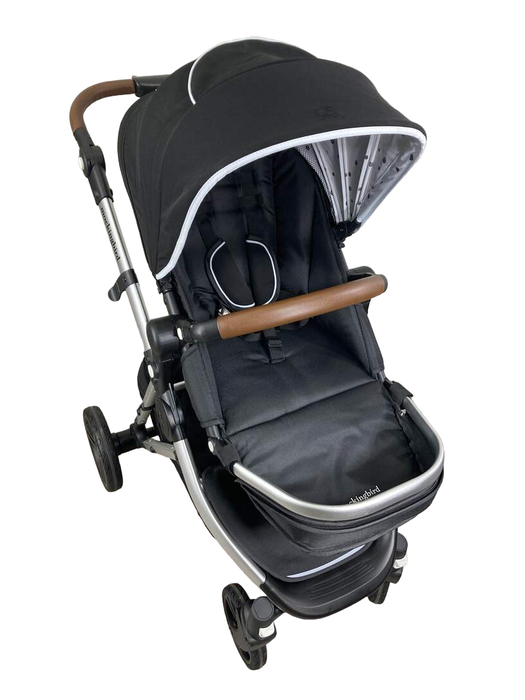 used Mockingbird Single to Double Stroller, 2023, Silver with Penny Leather, Watercolor Drops, Black