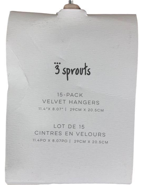 secondhand 3 Sprouts Velvet Baby Hangers 30 Pack, Hazelnut