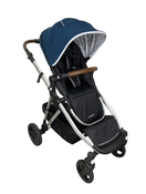 used Mockingbird Single to Double Stroller, 2022, Silver with Penny Leather, Windowpane, Sea