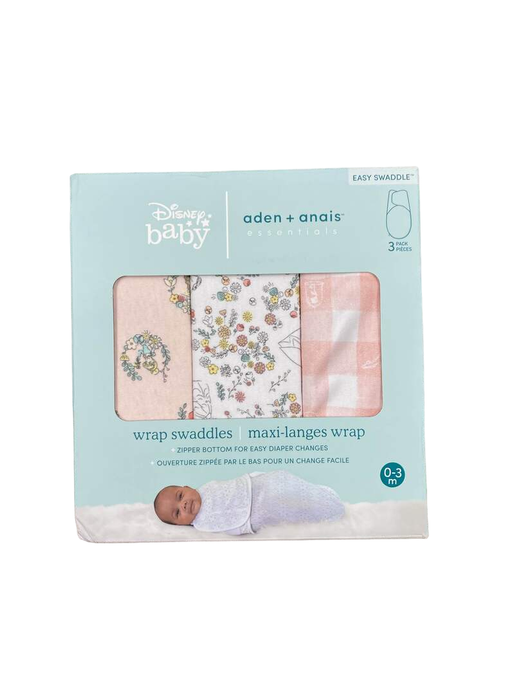 used Aden + Anais Essentials Easy Wrap Swaddle, 3 Pack, 0-3 Months, Disney Princess