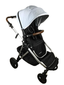 used Mockingbird Single to Double Stroller, 2022, Silver with Penny Leather, Windowpane, Sky