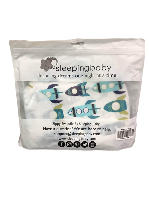 used Sleeping Baby Zippy Swaddle, M/L Rocket