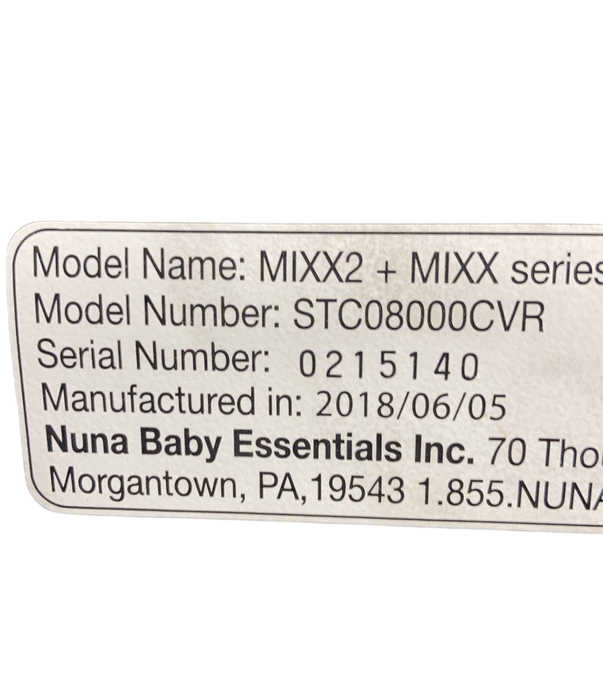 secondhand Nuna MIXX2 Stroller, Caviar, 2018