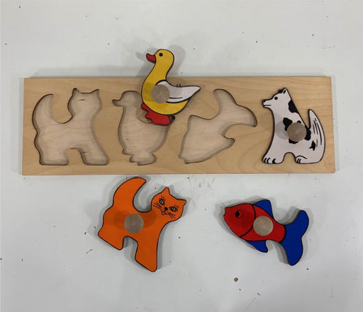 secondhand Doron Layeled Wooden Knob Puzzle, -Animals