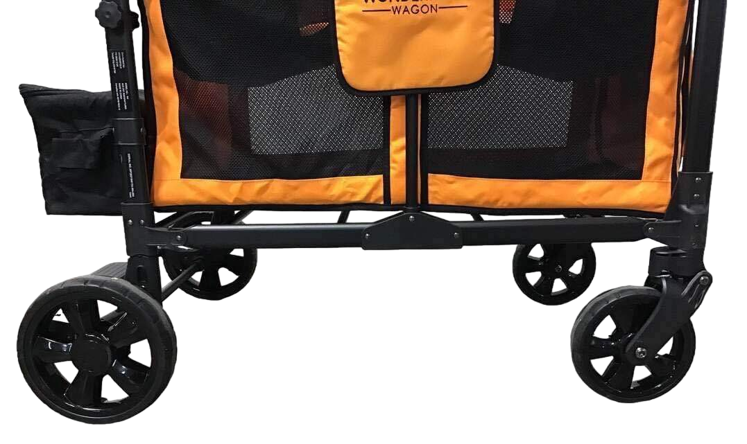 used Wonderfold W4 Multifunctional Quad Stroller Wagon, 2021, Sunset Orange