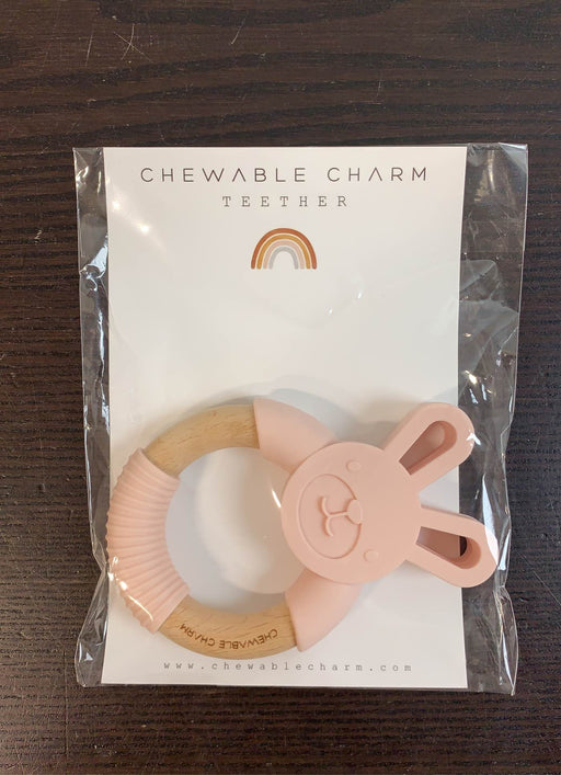 used Chewable Charm Bunny Silicone And Wood Teether