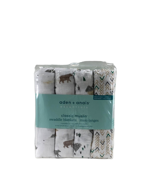 used Aden + Anais Essentials Cotton Muslin Swaddle, 4pk, Bear Necessities