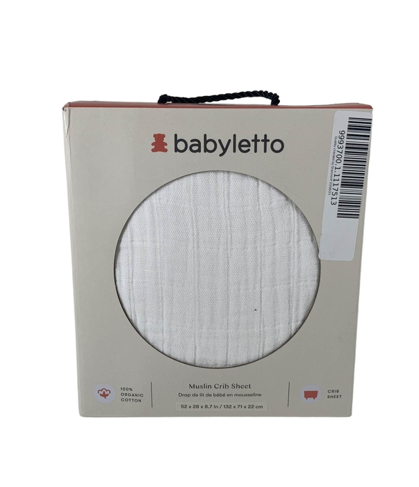 used Babyletto Muslin All-Stages Midi Crib Sheet, White