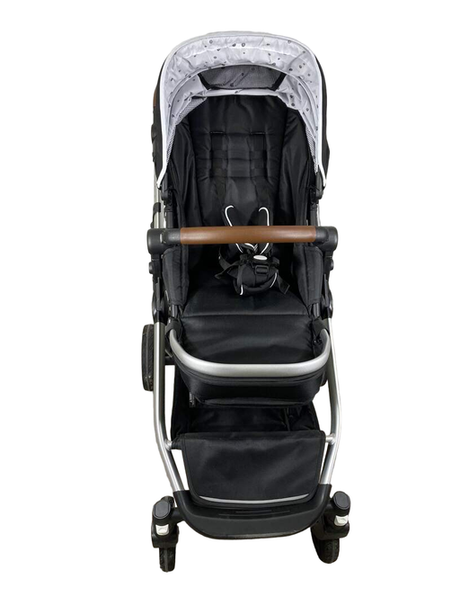 secondhand Mockingbird Single to Double Stroller, 2022, Silver with Penny Leather, Watercolor Drops, Black