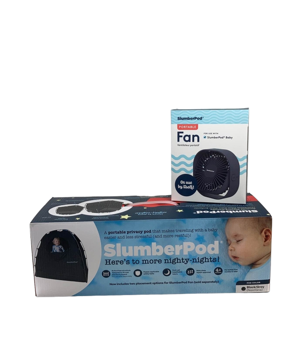 used SlumberPod 3.0 Sleep Canopy with Fan, Black with Gray Accents