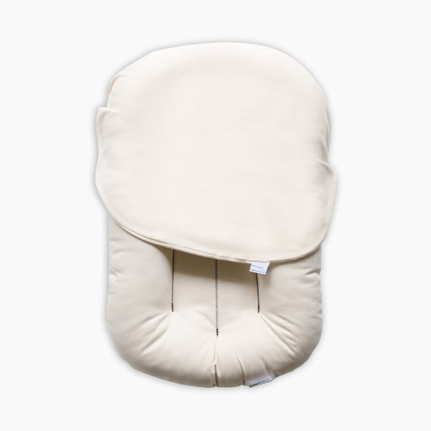 used Snuggle Me Organic Sensory Infant Lounger with Cover, Stone