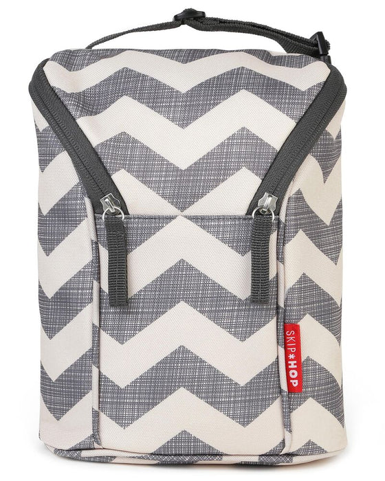 used Skip Hop Grab And Go Double Bottle Bag, Chevron