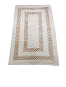 used Safavieh Natura Collection 5' x 8’ Rug, Ivory/Natural Boarder Rug