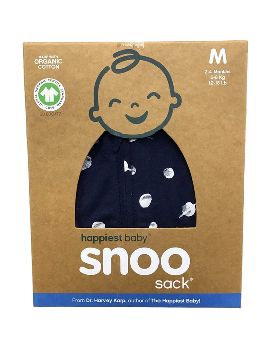 used Happiest Baby SNOO Sack, Medium (12-18 lbs), Midnight Navy Planets