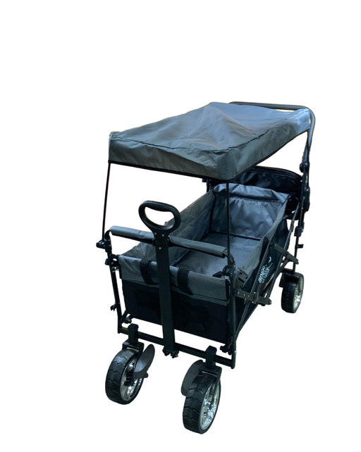 used Wonderfold S4 Push & Pull Premium Utility Folding Wagon with Canopy, Black, S Series