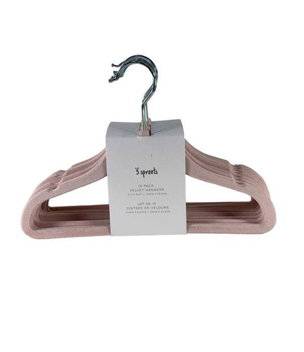 used 3 Sprouts Velvet Hangers 15 Pack, Pink