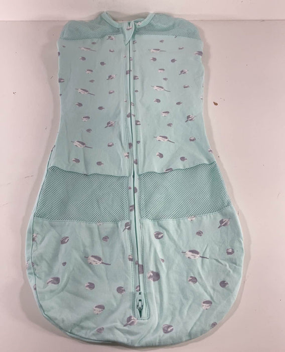 used Happiest Baby Sleepea Swaddle, Large, Teal Planets