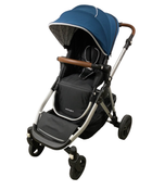 used Mockingbird Single to Double Stroller, Windowpane, Sea, Silver with Penny Leather, 2023