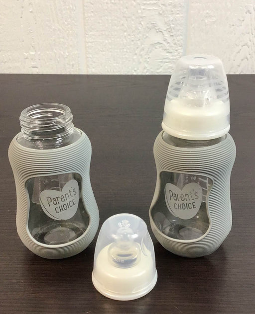 secondhand Parent’s Choice Glass Baby Bottles With Silicone Sleeves, 5oz