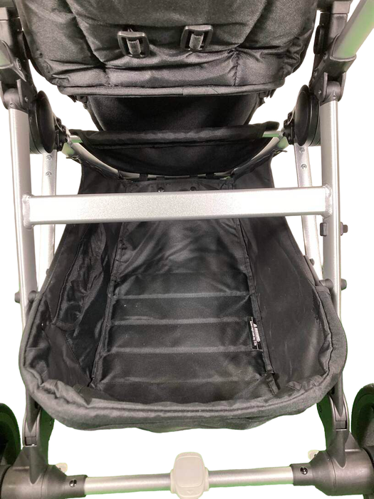 Mockingbird Single Stroller, 2023, Bloom, Windowpane, Silver With Penny Leather