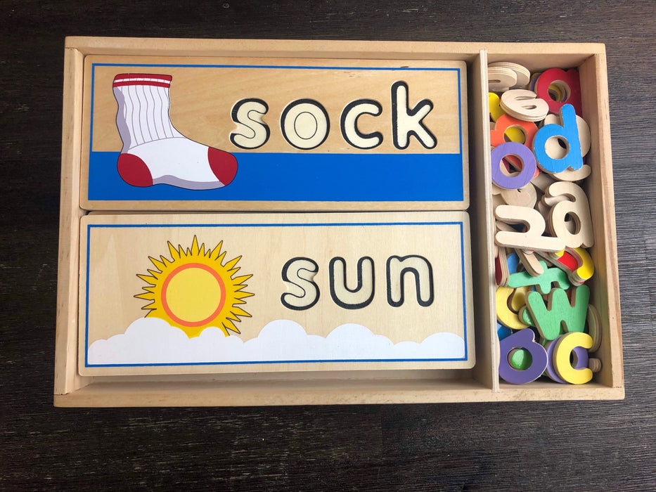 used Melissa & Doug See & Spell Wooden Educational Board