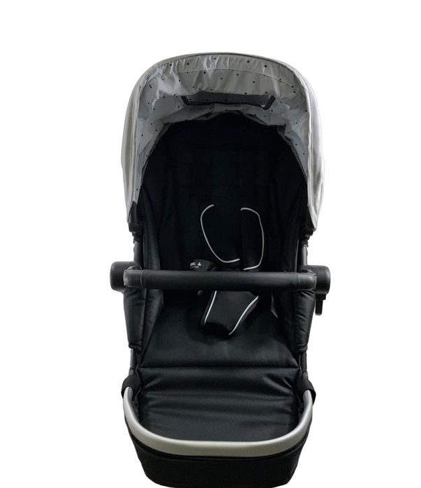 secondhand Mockingbird 2nd Seat Kit with Extendable Canopy, 2023, Limited Edition Light Grey, Limited Edition Night Stars, Silver with Black Leather