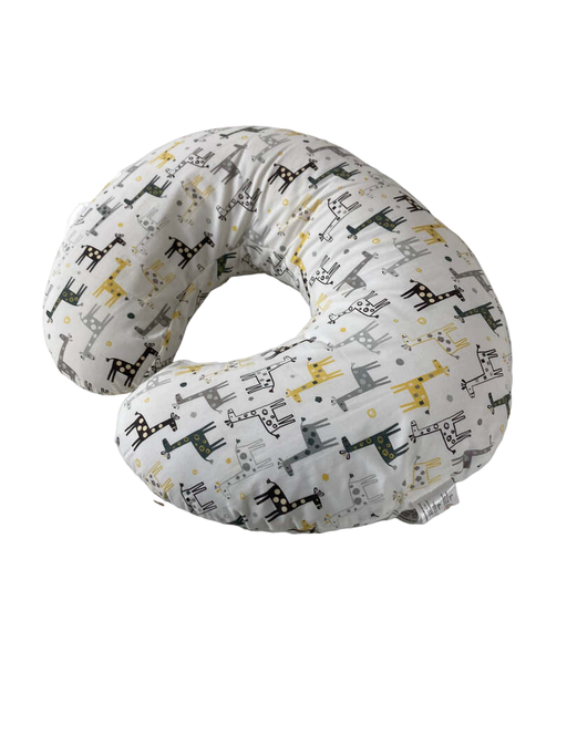 secondhand Boppy Nursing and Infant Support Luxe Pillow, gray white giraffes