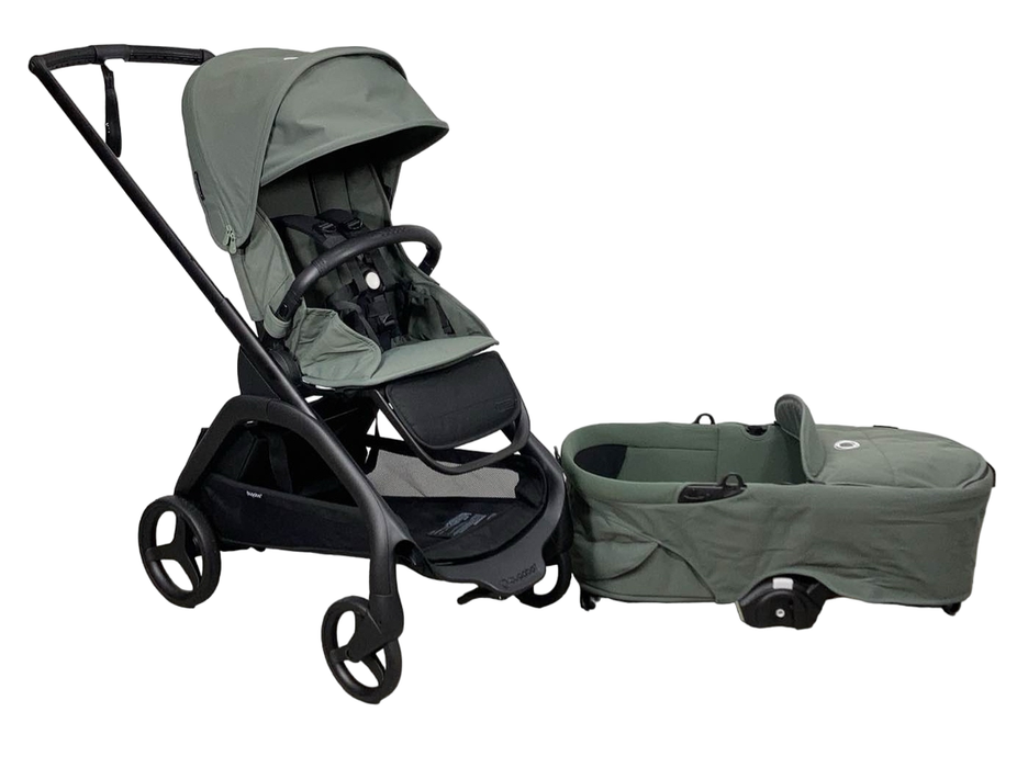 used Bugaboo Dragonfly Bassinet and Seat Stroller, Black, Forest Green, Forest Green, 2023