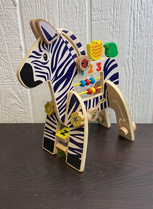 used Manhattan Toy Safari Zebra Wooden Toddler Activity Toy