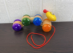 used Hape Baby Einstein Inch Along Cal Wooden Pull Toy