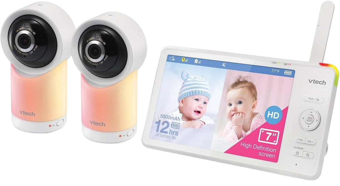 VTech 2 Camera 7” Smart Wifi 1080p Pan and Tilt Monitor RM7766-2HD