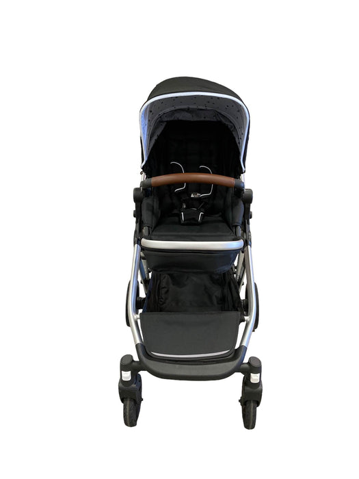 secondhand Mockingbird Single to Double Stroller, 2022, Silver with Penny Leather, Watercolor Drops, Black