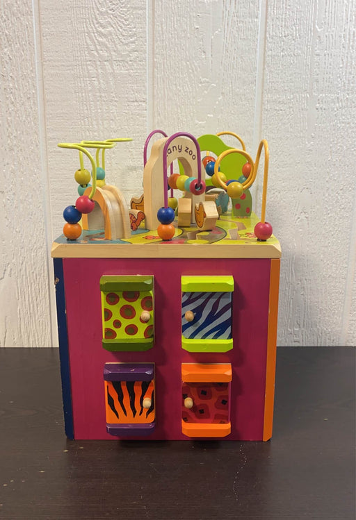 used B. toys Zany Zoo Wooden Activity Cube