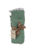 used Crane Baby 6 Layer Muslin Blanket, Evergreen