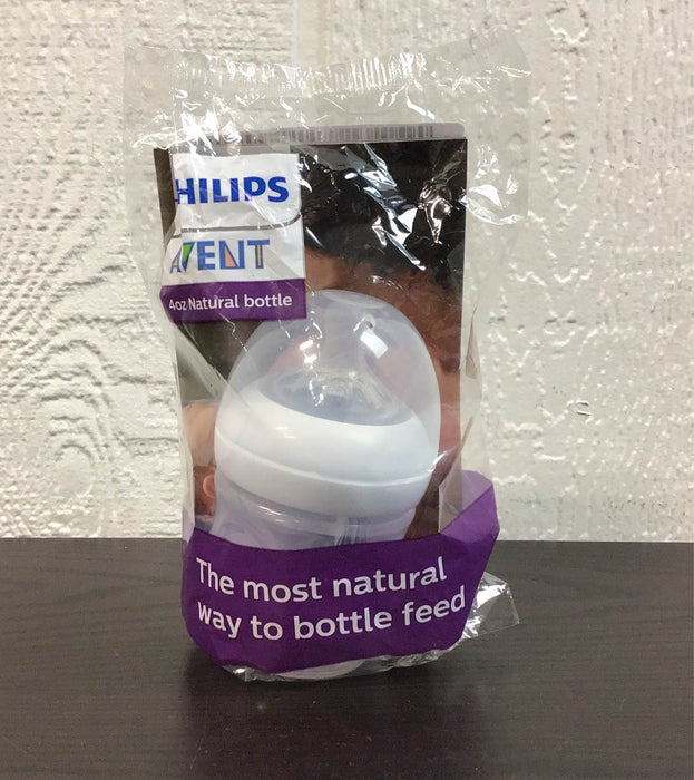 used Philips Avent Natural Baby Bottles, 4oz, 1-Pack, Clear