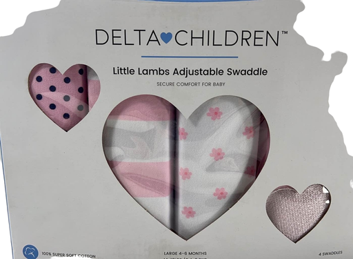 secondhand Delta Children Little Lambs Adjustable Swaddle, 4pack