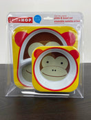 used Skip Hop Zoo Melamine Plate And Bowl Set, Marshall Monkey