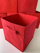 secondhand BUNDLE Storage Bins, 6 Red 11” cubes