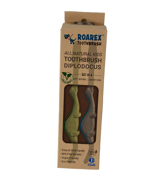 secondhand Roarex All Natural Eco Toothbrush Set, Dino Blue/Green