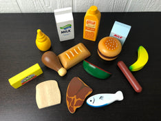 used BUNDLE Wooden Play Food Sets