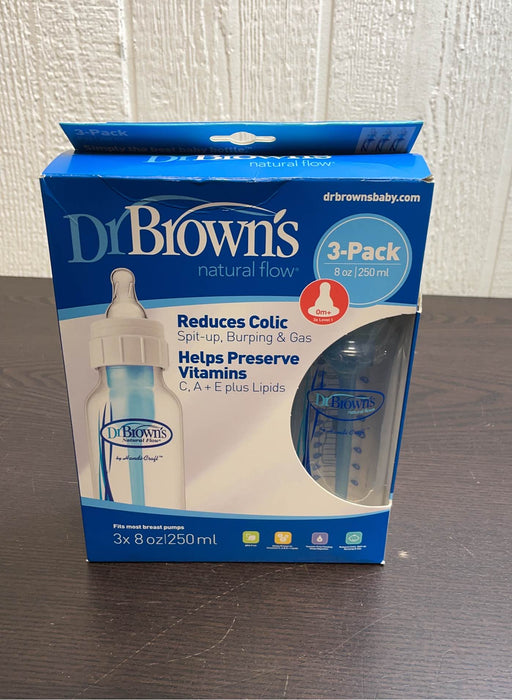 used Dr. Brown's Natural Flow Original Anti-Colic Bottles 3-Pack, 8oz