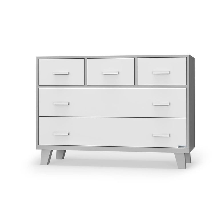 used Dadada Boston 5 Drawer Dresser, Grey/White