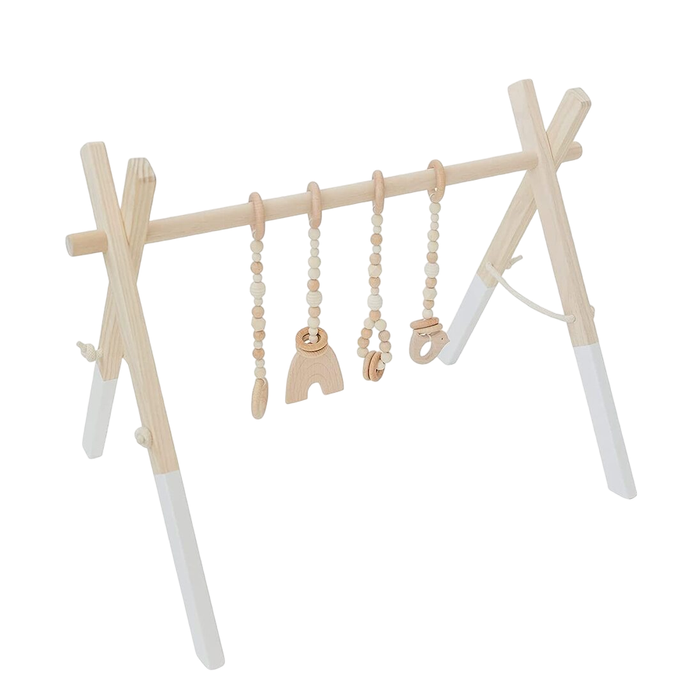 Poppyseed Play Wooden Baby Gym, White