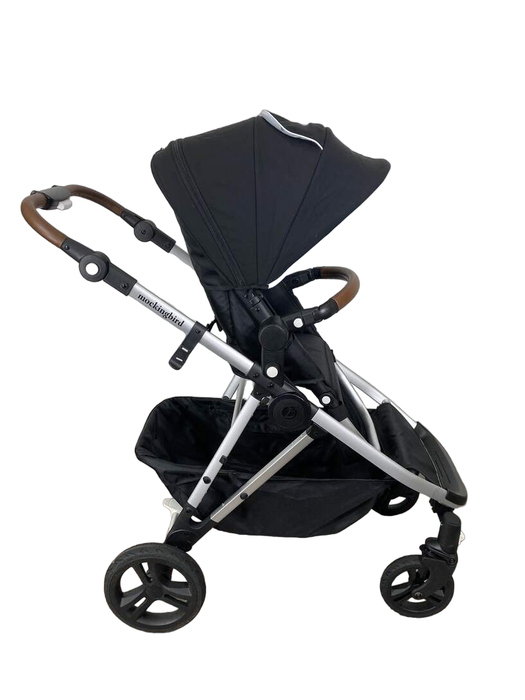 secondhand Mockingbird Single to Double Stroller, 2023, Silver with Penny Leather, Black , Watercolor Drops