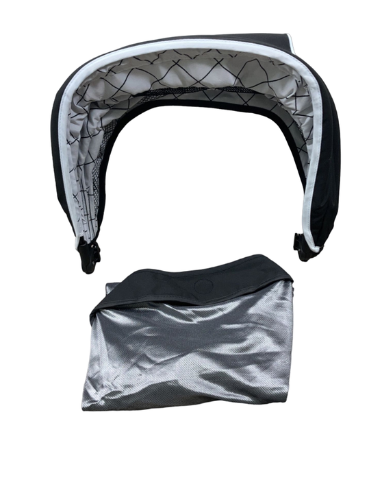 Mockingbird Extendable Canopy with Sunshade, Black, Windowpane